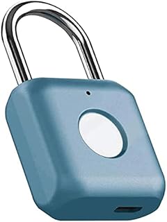 Padlock Fingerprint Padlock Smart Padlock Biometric Keyless Thumbprint Lock Waterproof USB Rechargeable for Gym Backpack Luggage Bike School Office and Storage