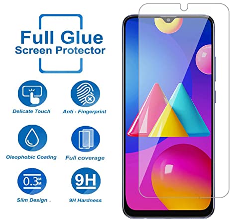 Image of Tempered Glass Screen Protector for Sam sung Galaxy M33 5G /M42 5G /M12 /M32 5G /A32 5G / A23 /F23 /M02 /M02s /F12 /F02s /A13 4G with Full Screen Coverage; Except Edges; Easy Installation Kit(Transparent)