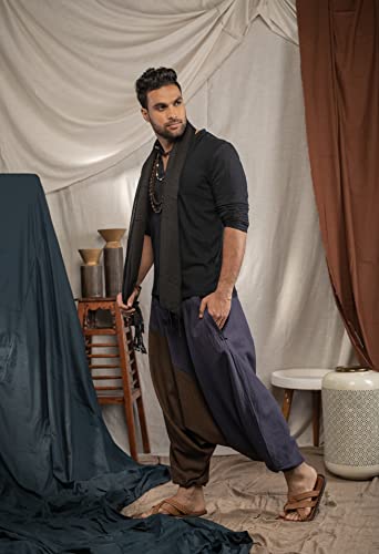 Image of The Veshti Company Stylish Harem Pants for Men's Cotton Hippie Style Baggy Oversized Yoga Pajama Pant