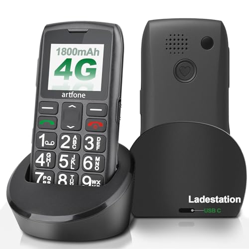 artfone 4G Seniorenhandy Ohne Vertrag | Großtasten-Mobiltelefon mit Ladestation | Einfaches...
