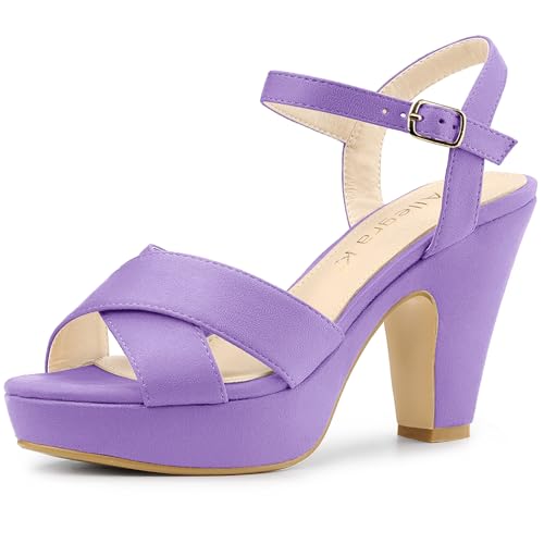 Sandales talons épais femme violet clair en pointure 40.5 EU