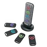 Fabric Key Finder Locator | Wireless RF Lost Key and Wallet Finder Item Locator w/Replaceable Battery (1 Transmitter + 4 Receivers) by J-Tech Digital [JTDKF4F]