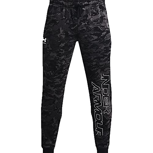 Image of Under Armour Mens Rival Fleece Camo Jogging Pants Pocket Black S