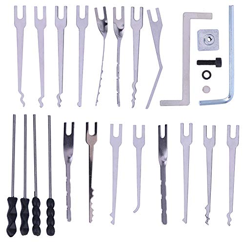 Loboo Idea Lot de 18 lames de crochetage pour serrurier avec 2 outils de tension pour pistolet électrique sans fil KLOM