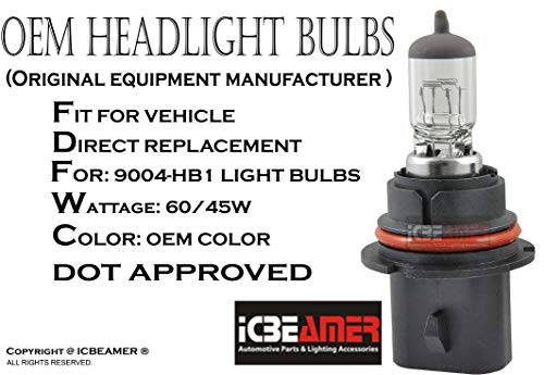 Icbeamer 2 Pairs 9004 Hb1 12V 60/45W Halogen Headlight Bulb, High Beam, Low Beam Replacement Bulb [Oem Standard Color] #TOP3