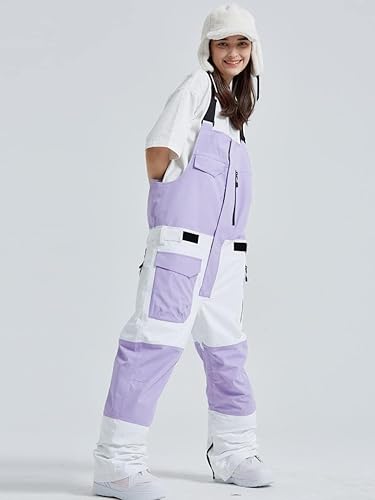 Miniatura 5 de GS SNOWING Baberos de nieve para mujer, impermeables, resistentes al viento, aislados, pantalones de esquí, snowboard, overoles de invierno