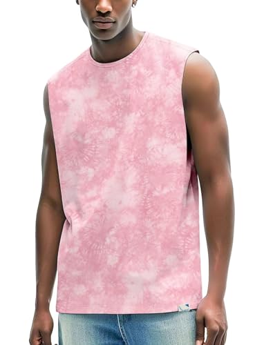 Men's Tank Tops for Workout Muscle Casual Sleeveless Shirts Crewneck Basic Loose Fit UV Protection Summer Beach Tops