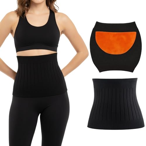 PjuQow Damen Nierenwärmer Rückenwärmer Taille Wärmer Elastic Taillenwärmer Leibwärmer Nierenstulpen Hüftwärmer Bauchwärmer Taillen Beschützer Gürtel für Damen Herren