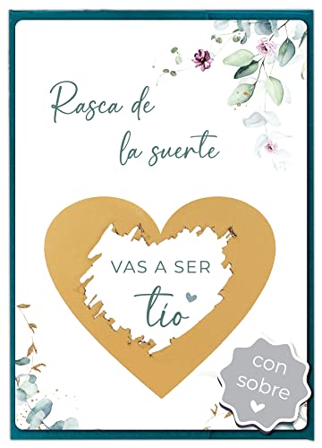 Joli Coon Tarjeta de rascar Vas a ser tio con sobre - Anunciar embarazo tio Joli Coon Tarjeta de rascar Vas a ser tio con sobre - Anunciar embarazo tio