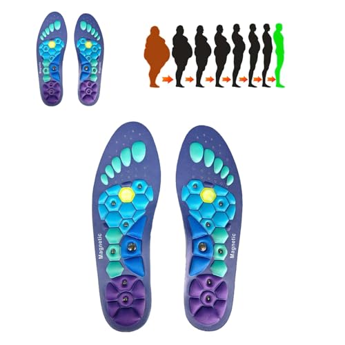 Insoles,Acupressure Insoles,Magnetic Acupressure Insoles for Women Men, Foot Acupressure Insoles, Orthopedic Massage Insoles, Get Relief for Painful Feet (L 44-47)
