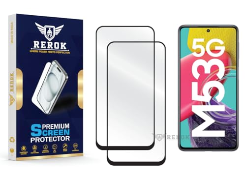 Image of Gorilla Tempered Glass Screen Protector Compatible with Samsung Galaxy M53 5G [Pack of 2] | Edge-to-Edge, Bubble-Free, Case Friendly, Easy Installation Kit