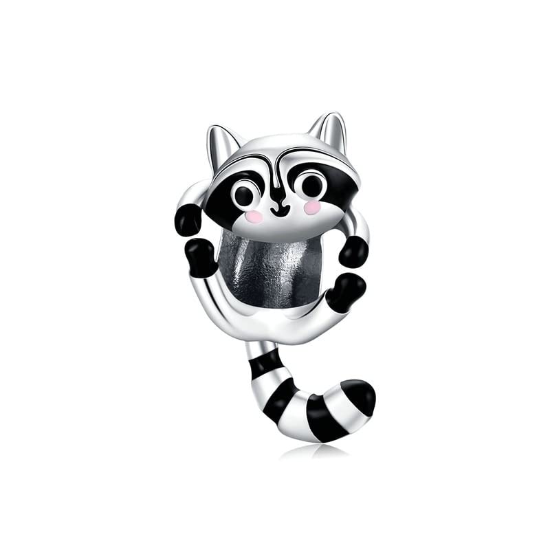 Abalorio de mapache de plata de ley 925 como regalo de joyería para pulseras de mujer CXYWBD
