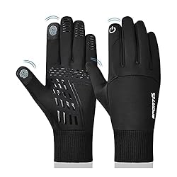 WPLSI Guantes de Invierno, Guantes Antideslizantes...: Materiales de confort térmico: tejidos elásticos cálidos y cómodos de alta calidad hacen que los guantes deportivos al aire libre no tengan pelusa, permeabilidad al aire, durabilidad, permeabilidad al aire, antiestático, ajuste perfecto. Estilo acuát...
