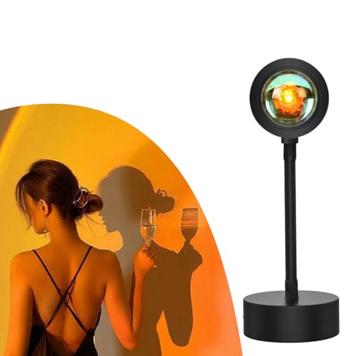 Projetor Luminária LED Pôr do Sol. Projetor Luz Noturna Efeito Pôr do Sol de LED com Rotação de 380°