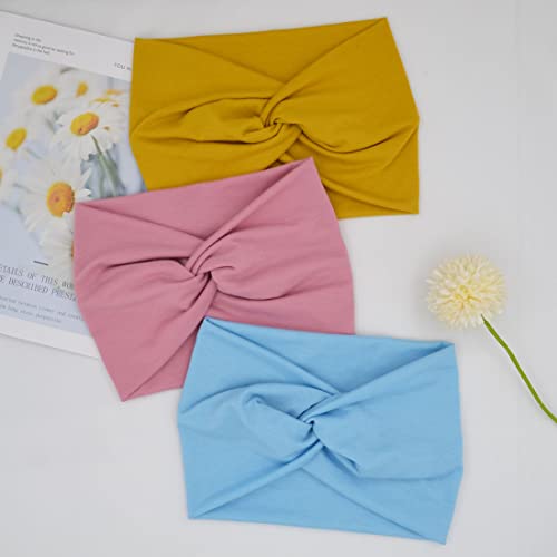 Yonuf Wide Headbands For Women Extra Large Headband Twisted Knot Head Bands For Women's Hair Band Turban Accessories 6 Pack #TOP3