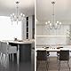 WTUOING Modern Kronleuchter Kristall Deckenleuchte Silber, 6 Flammig Kronleuchter Vintage Chrom Pendelleuchte Esstisch Kristall Lampe Hängelampe für Wohnzimmer, Schlafzimmer, Esszimmer