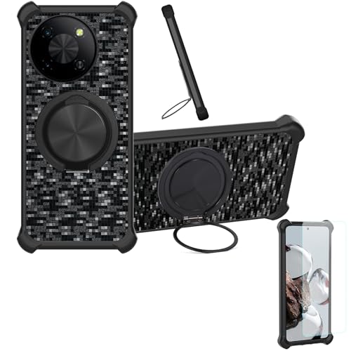 �Ή� General Mobile Gm24 �P�[�X Phone Case [1�� 9H+�d�x���� �K���X�t�B����][360°��]���X�^���h�A�}�O�l�b�g��]CX-11-HEI