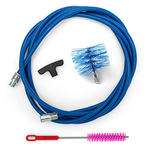 BARETTO | Kit de ramonage poêle à granulés | Conduit de fumée Ø 80 mm | Longueur 3 m | Hérisson en Nylon | Raccord M12