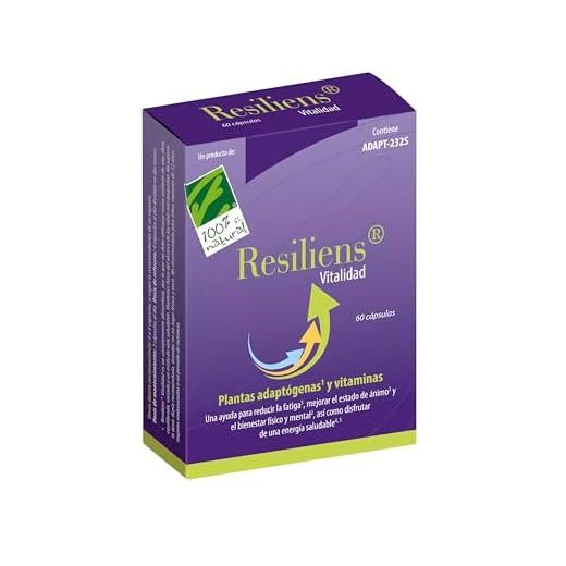 100% Natural Resiliens Vitalidad - Complemento Alimenticio, 60 Cápsulas