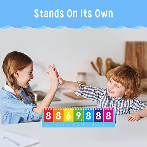 Spritegru Freestanding Place Value Flip Chart, Double Side With Whole Numbers And Decimals, Educational Math Learning Tool To Count Place Value To The Millions #TOP3