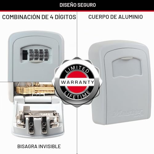 Miniatura 5 de Master Lock Caja Fuerte Para Llaves Mediana Montaje Mural Blanco - 5401eurdcrm - Caja De Seguridad