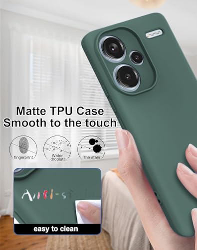 Image of DIZORO Compatible with Mi Redmi Note 13 Pro Plus 5G Back Cover with Upgraded Square Edges for Camera Protection Shockproof Flexible Matte Liquid Silicone Mobile Phone Case (Forest Green)