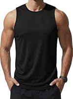 MAGCOMSEN Tanktop Herren Sommer Achselshirt Gym Muskelshirts Leicht Ärmellos Quick Dry Sport T-Shirt Unterhemd Muscle Shirt Schwarz L