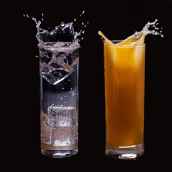 Image of PrimeWorld Jamosta Juice Glass Set of 6 Pcs 350 ml Water, Whiskey, Mocktail, Faluda, Ice Cream, Milkshake Cold Drink Lassi Glasses for Parties Bar Daily Use