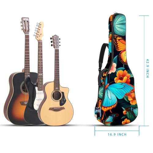 Sac à dos guitare acoustique papillon vintage pour musiciens nomades urbains