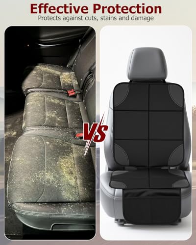 Zofory 2 Stück, Sitzschoner Auto rutschfest und Wasserdicht mit Dicker Polsterung und 2 Netztaschen Geeignet für Autositzschutzeinrichtungen