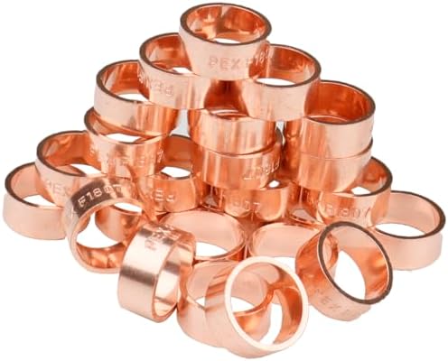 WHK 100 Pack 1/2" Pex Copper Crimp Rings for Pex Pipe Connection,Pex B Crimp.