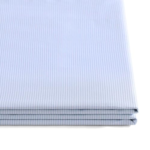 Image of Tommy Hilfiger - Queen Size Sheets Set, Crisp & Tailored Cooling Sheets with a Weaved Cotton Percale Lightweight Feel - Bed Sheets with Matching Pillowcases & Fitted Sheet (Ithaca Stripe Blue)