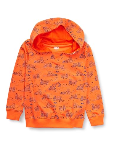 Image of Amazon Brand - Jam & Honey Boy's Cotton Lightweight Sweatshirt (JHAW19BSWT914 Orange-AOP 3-4 Years)