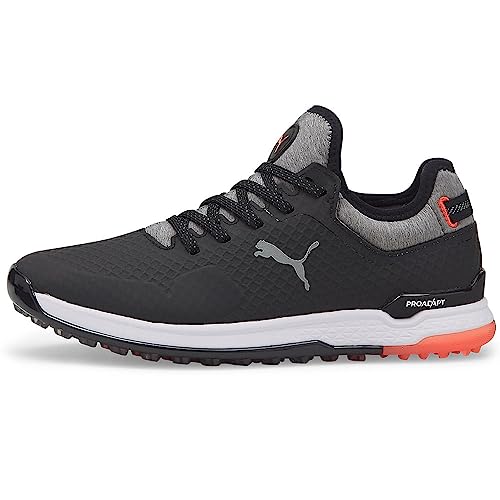 Puma Women's Proadapt Alphacat Golf Shoe, Black Silver/Hot Coral, 8.5 #TOP19