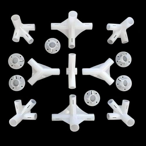 Kit de rechange pour auvent de tonnelle, tuyaux de 25/19 mm avec connecteurs d'angle et centraux pour améliorer la stabilité et sécuriser l'assemblage de la tente à l'extérieur (15 pièces)
