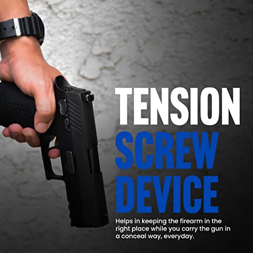 Desantis Speed Scabbard Gun Holster With Tension Screw Device, Fits Colt Gov Model .45, 1911 - Gold Cup And Most Common 1911 Models, Without A Thumb Break, Unisex Holster, Unlined Leather, Black #TOP5