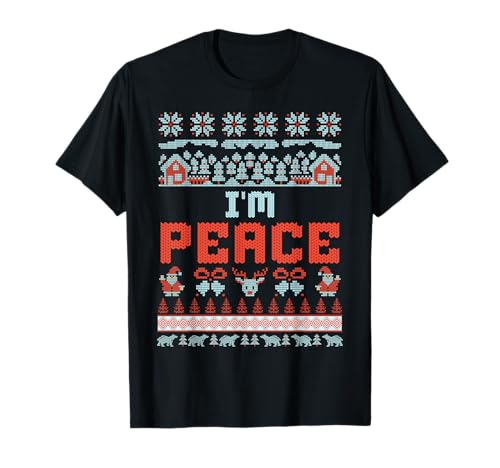 Peace I Come In Peace Couple Matching Ugly Christmas Sweater Maglietta