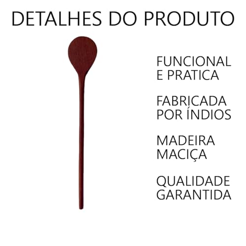 Kit 5 colheres para suco pequena 17CM em madeira maciça