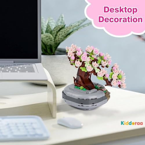 Image of Kawaii Sakura Bonsai Tree Building Blocks Set, 426+ PCS Cherry Blossom Treehouse Mini Brick Botanical Collection for Teens & Adults 14+ | Cute Anime Desk Decor | 1 Year Manufacturing Warranty