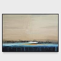 Framed Canvas Wall Art Abstract Seascape Canvas Prints Home Artwork Decoration for Living Room,Bedroom - 16x24 inches