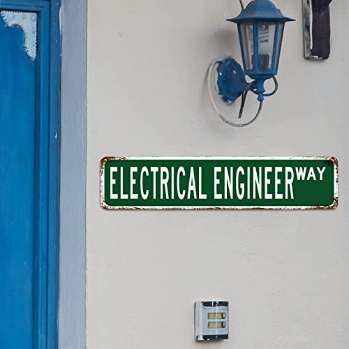 Elektryczny inżynier niestandardowy znak uliczny aluminium metalowy znak elektryczny inżynier dekoracja elektryk prezent rustykalna sztuka ścienna dom dekoracyjny znak do sypialni salonu frontu ganku