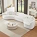 JURMALYN Round Coffee Table for Living Room Circle Coffee Table Faux Marble Pattern Coffee Table Modern Drum Center Table for Apartment, No Need Assembly (Travertine Fiberglass 39.37'')