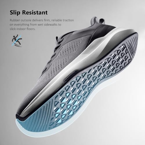 Coostar Mens Walking Shoes Athletic Sneakers Lightweight Slip on Shoes with Arch Support Dark Grey Size 14 — view 6