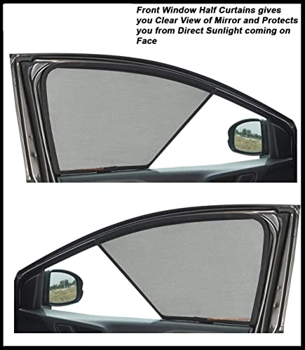 Image of Auto Addict Half Magentic Curtains Car Sunshades Side Window Set of 6 Pcs Black for Mahindra Xylo