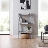 Vida Designs York 3-poziomowy regał drabinkowy, regał ekspozycyjny z otwartymi półkami, nowoczesny regał na książki do salonu, sypialni lub domowego biura - szary - wys. 100,5 x szer. 56 x gł. 32,5 cm