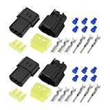 Briny River 2セット 防水 3ピン 電気 1.8mm Awg ワイヤー コネクター プラグ オートバイ スクーター 車 トラック用