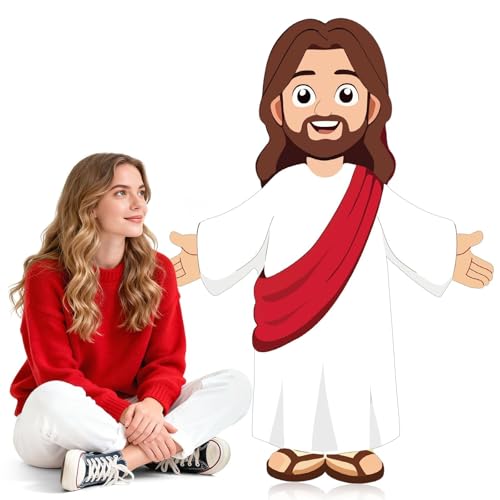APUDWN 4 Ft Happy Birthday Jesus Cardboard Cutout Stand Up Life Size Large Religious Christ Party...