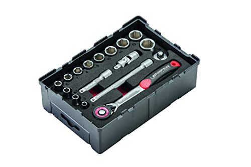 Rothenberger 1000002180 Sechskant-Steckschlüssel Set 17-tlg. | Werkzeugkasten 6-Kantschlüssel 1/4 für Sechskantaufnahme Ø 1,5-10mm | Wiederverwendbare ROBOX | umschaltbarer Antrieb; Kardangelenk