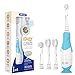 Produktbild Seago Elektrische Zahnbürste Kinder Baby Zahnbürste ab 0 1 2 3 Jahr, mit LED Licht, Runder Weich Ersatzbürsten, Elektrische Zahnbürste Baby,2 Minuten Smart Timer, Wasserdicht IPX7,SG513(Blau)