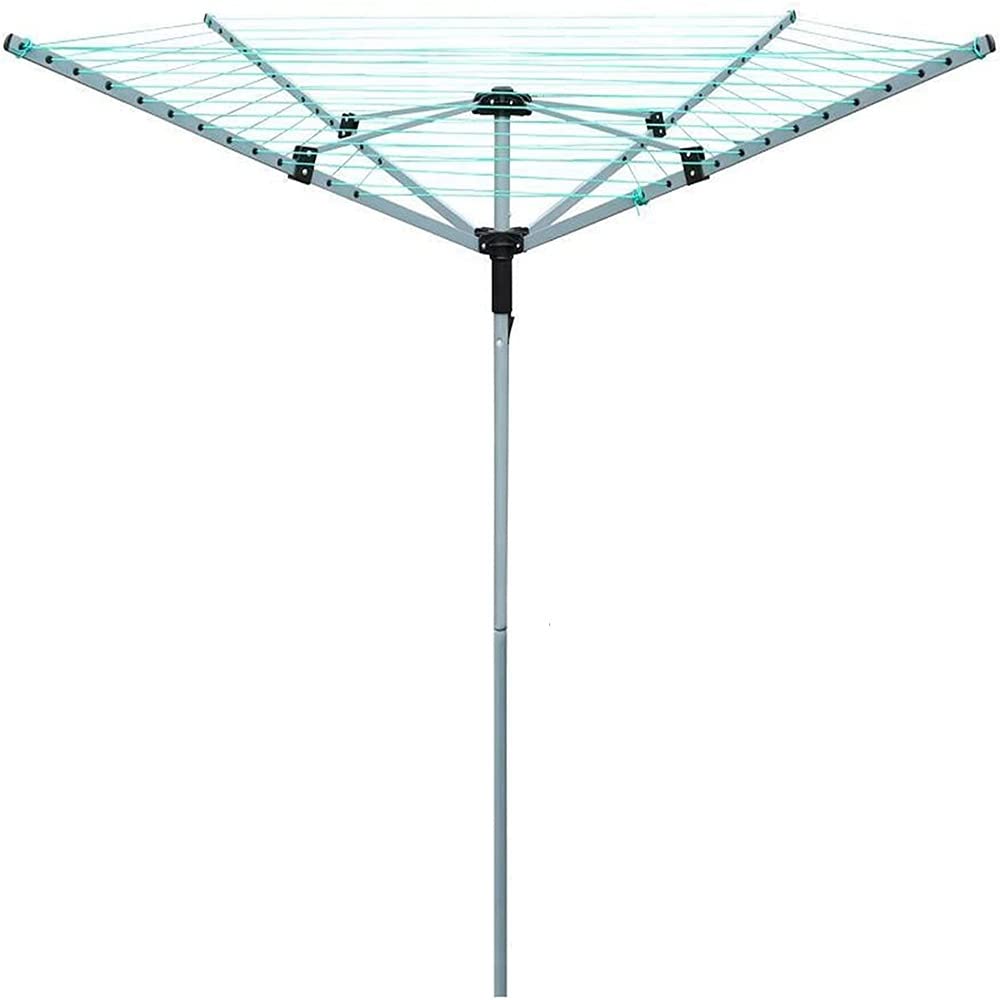 Pride Home & Garden 50M Premium Quality Washing Line | Heavy Clothes Airer | Outdoor Clothes Airer | Outside Rotary Washing Clothes Line | Camping Clothes Line With Ground Socket/Metal Spike And 24 Clothes Pegs (50M)